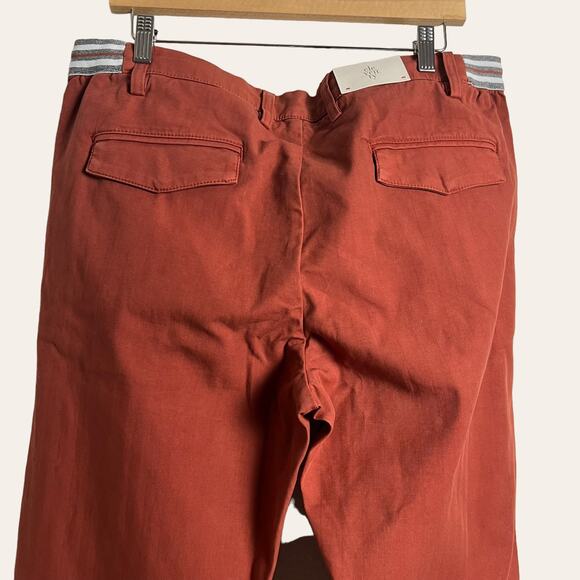 Eleventy Ochre Red Slim Fit Chino Jogger Dress Pants Size 38 - Picture 7 of 10